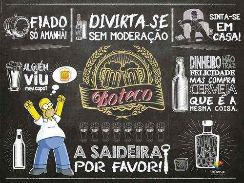 Painel Festa Aniversário Boteco + Seu Nome - 1,5x1m