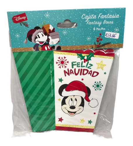 24 Cajas Palomitas Navidad Mickey Disney P Dulces Botana Gm