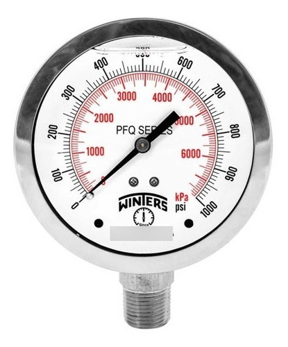 Imagen 1 de 3 de Manómetro Winters Pfq Caja 100mm Total Inox. R1/2 Rangos