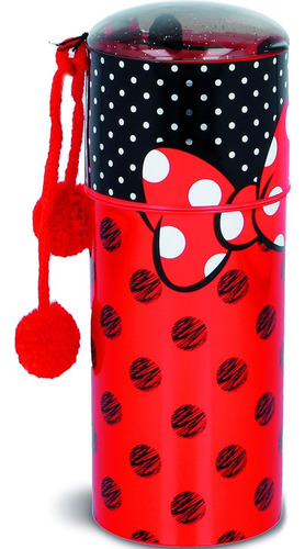 Vaso Botella Infantil Pico Deportivo Y Tapa Minnie Mouse Lic Color Rojo con negro