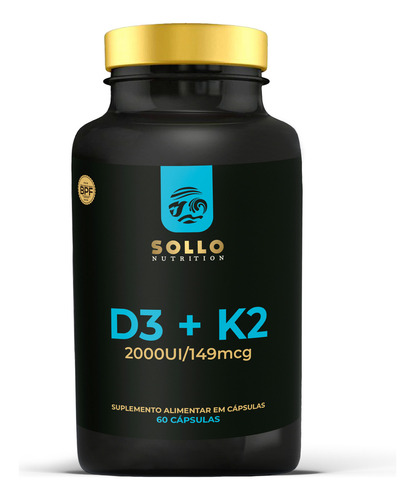 Vitamina D3 + K2 + C 60 Caps (cálcio, Ossos E Imunidade) Sabor Sem sabor