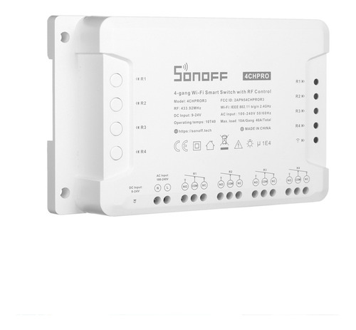 Imagen 1 de 9 de Switch Sonoff 3 De 4 Canales, 433mhz Con Wifi