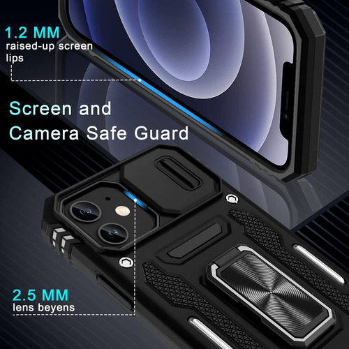 Funda De Teléfono Deerlamn Para iPhone 12/12 Pro Con Funda De Cámara Deslizante