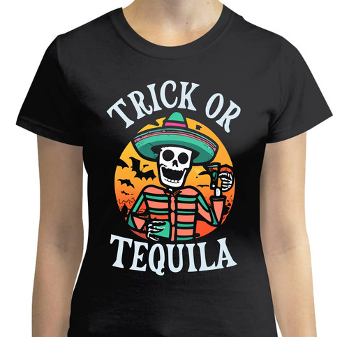 Playera Día De Muertos - Truco O Tequila - Sombrero