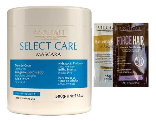 Mascara Prohall Select Care Hidratante Pós Progressiva 500g