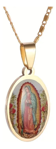 Collar Virgen Guadalupe, Acero Inoxidable
