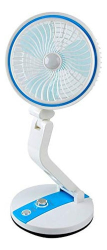 Ventilador Plegable Recargable Con Luz Led De Escritorio
