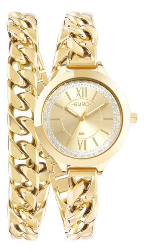 Relógio Euro Feminino Chains Dourado - Eu2035yua/4d