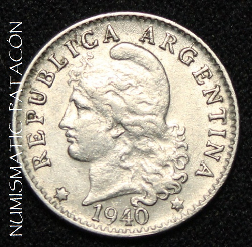 Moneda Argentina 5 Centavos Niquel 1940 (Usado)