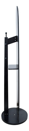Espejo Giratorio Con Perchero Y Repisa Mod. Revo 166cm Alto Negro