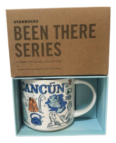 Taza Starbucks Cancun, Been There Series 414 Ml Color Azul Cancun