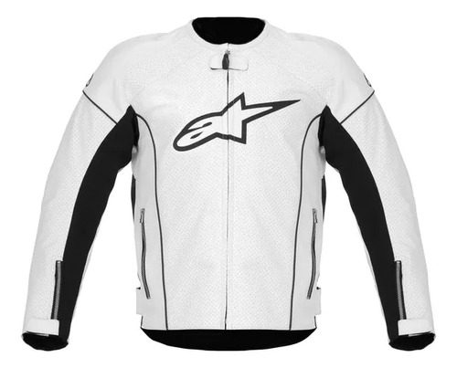 Campera Alpinestar Tz1 Reloaded Cuero Moto Pista Con Protecc Blanco Lisa 46 Usa / 56 Eur (Usado)