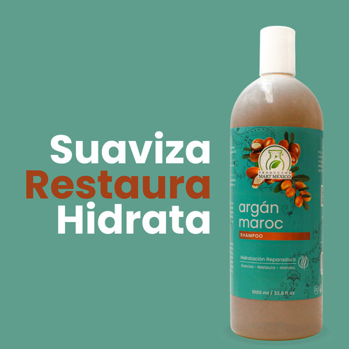 Shampoo Capilar Con Argán Maroc Reparador (1 Litro)