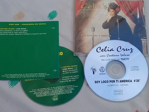 2x1 Cd Singles Caetano Veloso Luna Rossa + Celia Cruz  