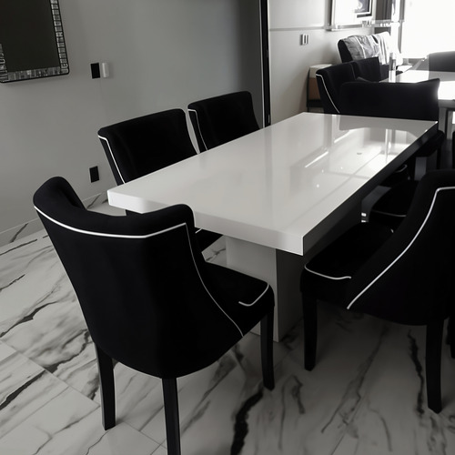 Conjunto Mesa Jantar 1,90 X 0,90 C/ 6 Poltronas Com Braço