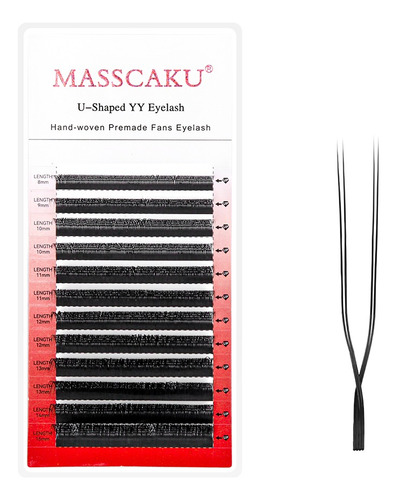 Extensiones De Pestañas Masscaku En Forma De U Yy 8-15 Mm Mi