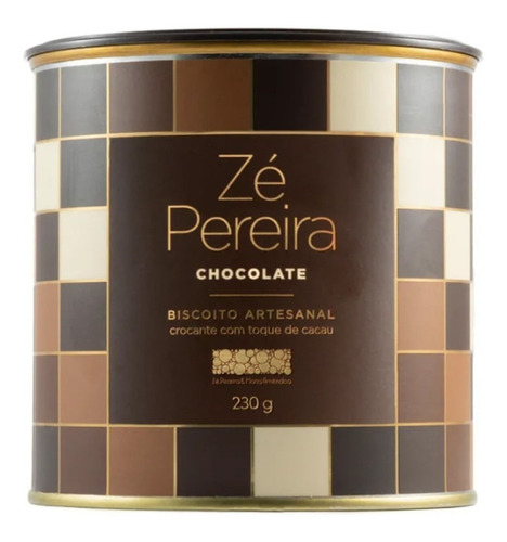 Bolachinha Artesanal Crocante Zé Pereira Chocolate Lata 230g