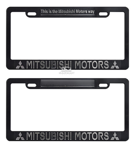 Marcos Porta Placas Plástico Negro Letra Cromada Mitsubishi