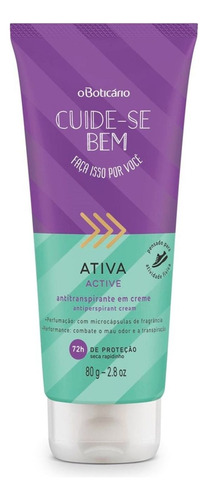 Desodorante Antitranspirante Creme Cuide-se Bem Ativa 80g