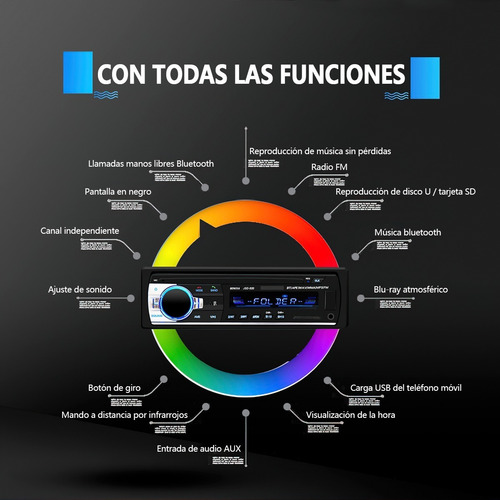 Imagen 5 de 8 de Auto Estereo Reproductor Mp3 Bluetooth Manos Libres Control