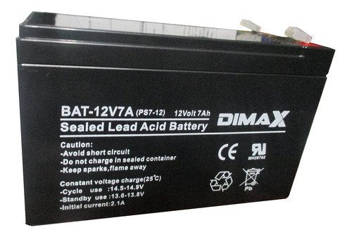 Dimax Perú Batería Recargable 12v 7a Para Fuente De Respaldo