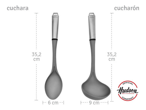 Set 6 Utensilios Hudson Nylon Y Acero