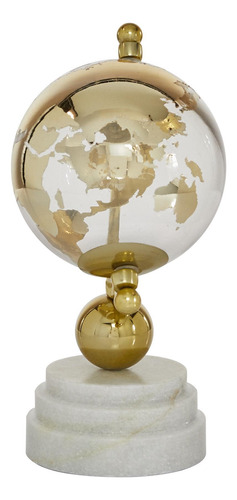 Marble Globe Deco 79 Gold Com Base De Mármore 11cm