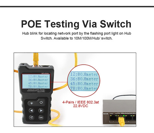 Multi-funcional Lcd Network Cable Tester Wire Tracker Poe