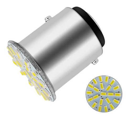 Kit 100 Lâmpadas P21w 22 Led Smd 1 Polo Branca Freio Re 12v