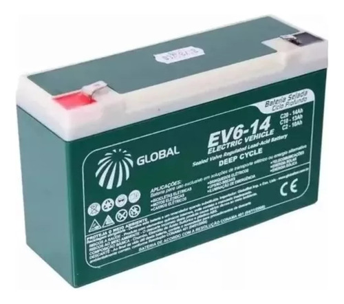 Bateria Selada 6v 12ah Global 5 Anos - Up6120 - Original