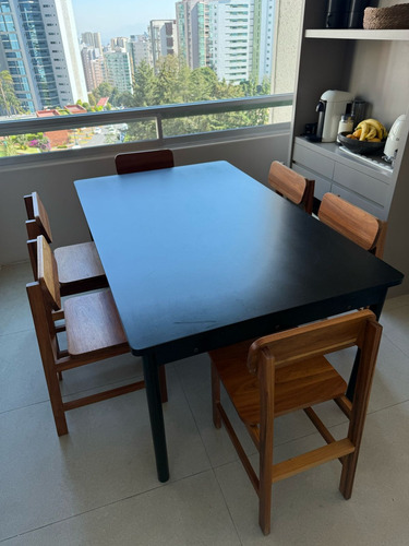 Mesa Negra De Madera (Usado)