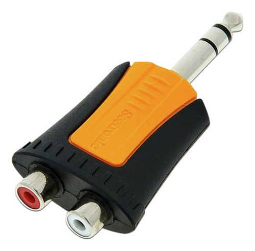 Seetronic Conector 2jack Rca A Plug 1/4 St Set 4 Piezas Amarillo Con Negro