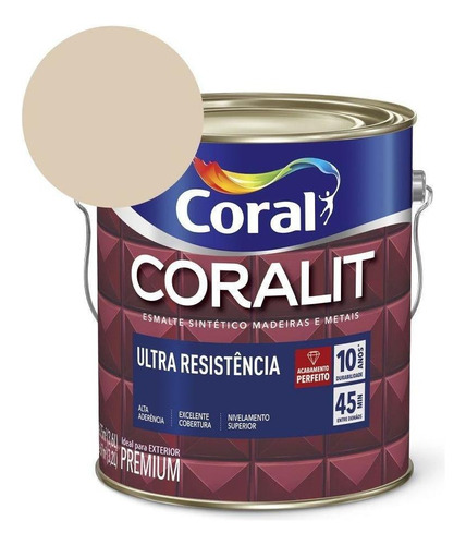 Esmalte Coralit Ultraresistente Alto Brilho Areia 3.6l Coral