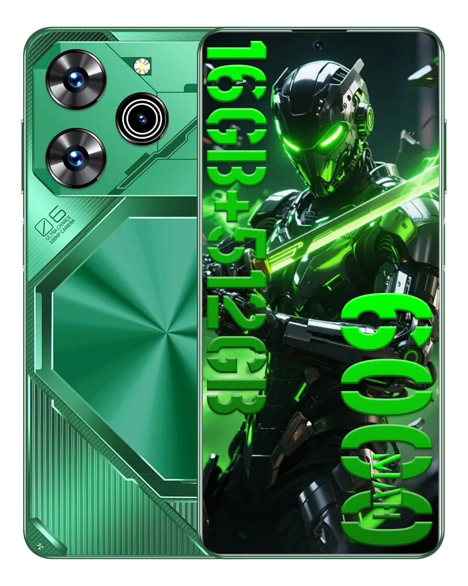 Android14 Celular Pava6 Pro Gamer Dual Sim 512gb Rom 16gb Ram 5g Ai Smartphone 6000mah Dimensity9400 Camara 32mp+108mp Pantalla 6.78 Frecuencia De Actualizacion Ultraalta