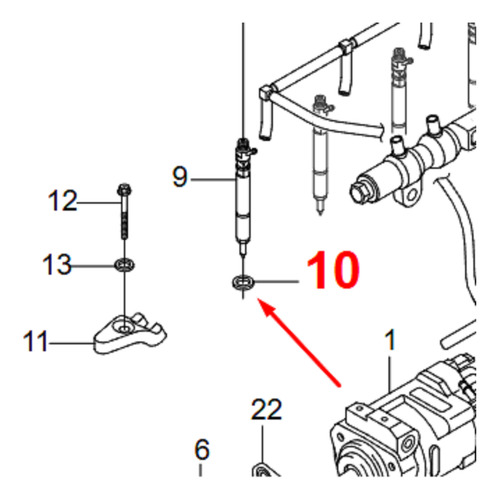 Kit 2 Un Arruela De Bico Injetor Original Rexton 2.7