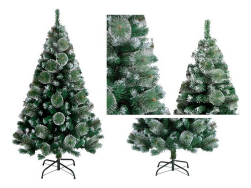 Arbol De Navidad Con Base Matices Nevado 2,10 Cm De Altura