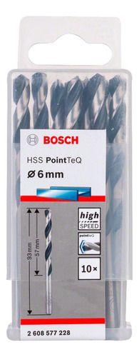 Conjunto de 10 brocas Bosch Metal Pointteq de 6,0 mm