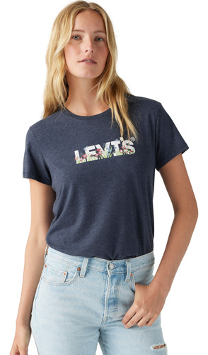 Polera Mujer The Perfect Tee Azul Levis 17369-3016 Azul S Estampado
