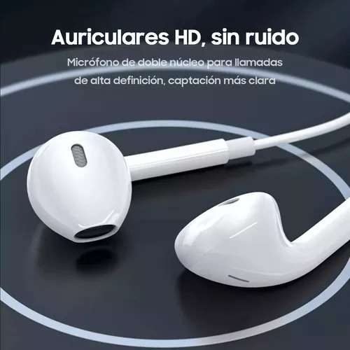 2 Pzas Audífonos Tipo C Manos Libres Iphone/samsung/huawei Blanco