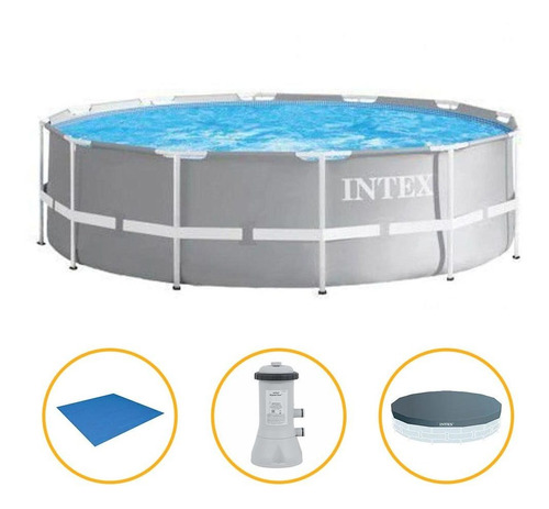 Piscina Intex 6.503 Litros Prism Estrutural Capa Bomba Forro