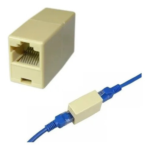 Imagem 1 de 2 de 10 Adaptador Emenda Cabo Rede Internet Extensão Fêmea Rj45