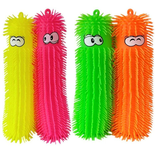 4pcs Caterpillar Puffer Toys Puffer Worms Light Up Puff...