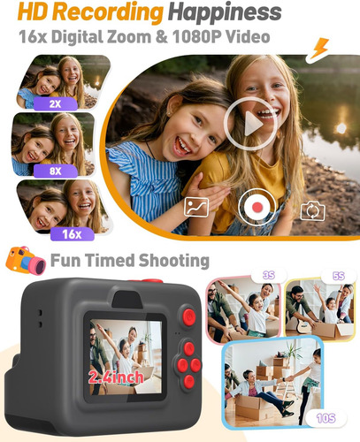 Cámara De Fotos Infantil De Impresión Instantánea,...