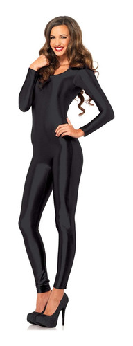 Leotardo Negro Para Disfraz De Dama Halloween Spandex Catsuit