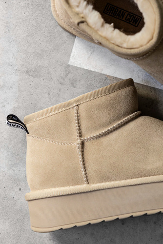 Botas Mujer Urban Cow Pander Pantubotas Con Corderito Bajas