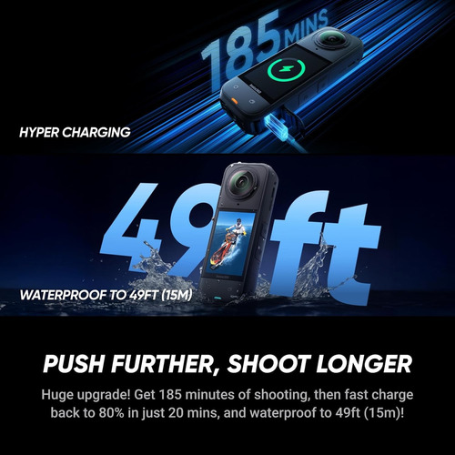 Camara De Acción Insta360 X5 8k Con Inteligencia Artificial Negro