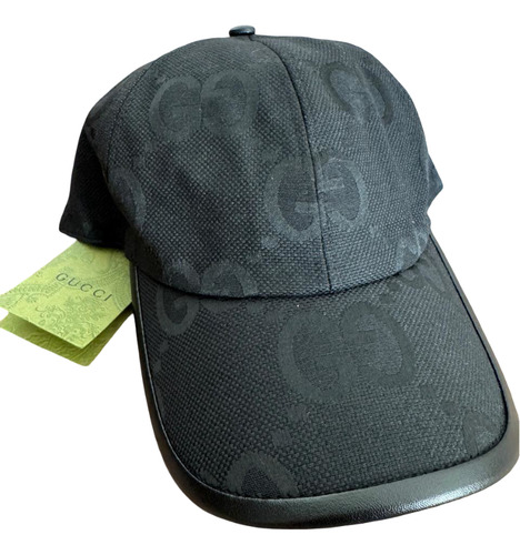 Boné Gucci Aba Curva Ajustável Preto Tamanho M, Ajustavel Jumbo