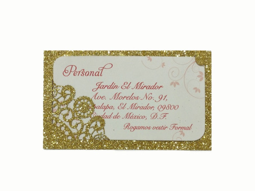 50 Porta Boletos Corte Láser Glitter Diamantina 6x10cm