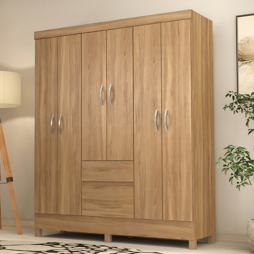 Guarda Roupa Casal 6 Portas 2 Gavetas Flash Ii D02 Amendola