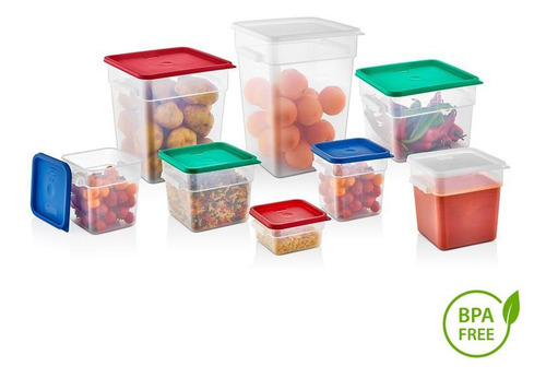 Recipiente Cuadrado Polipropileno 7.6 Lts Con Tapa Transpare